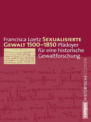 cover image of Sexualisierte Gewalt 1500-1850